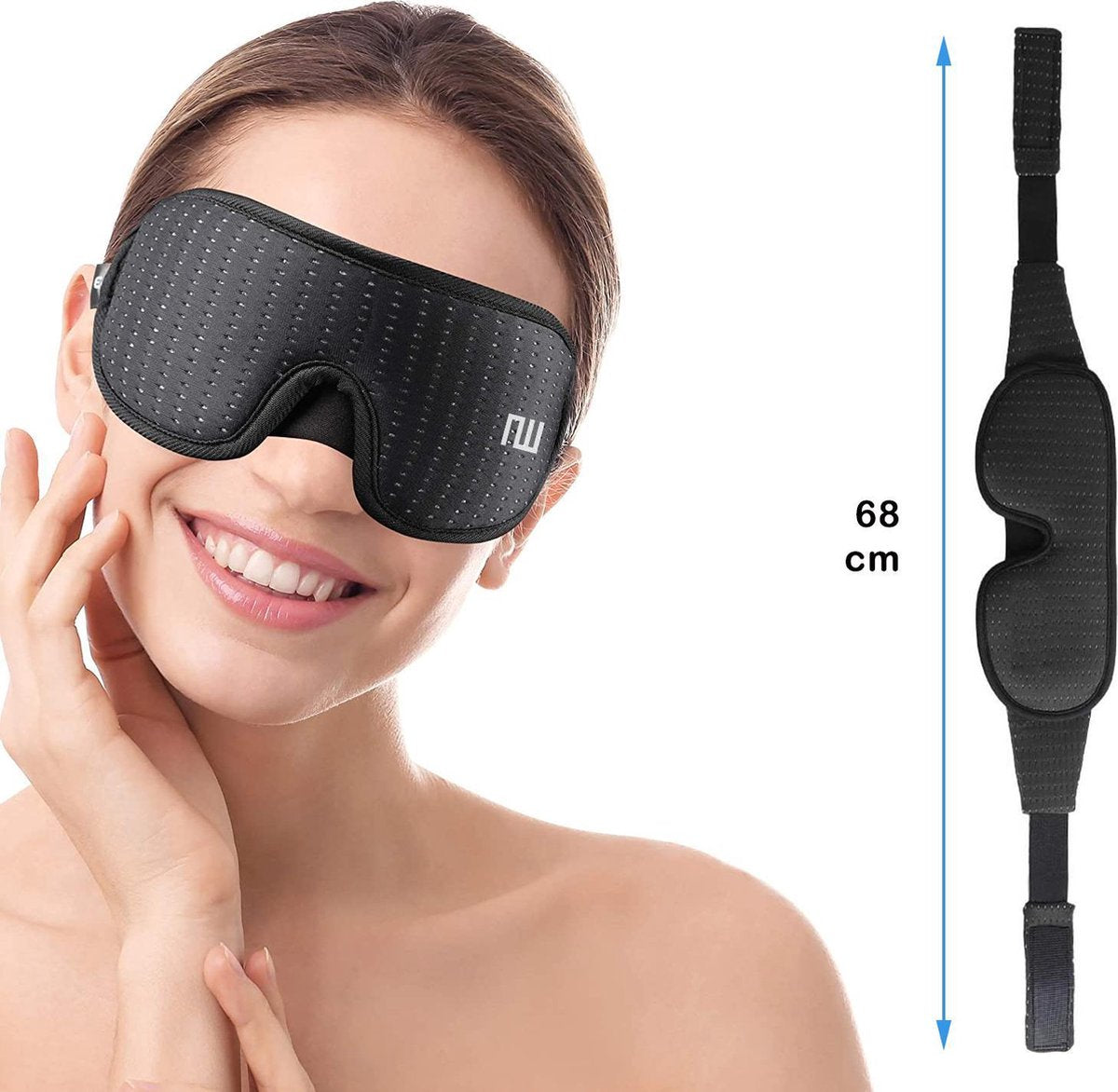 Slaapmasker Luxe 3d traagschuim met opbergzakje