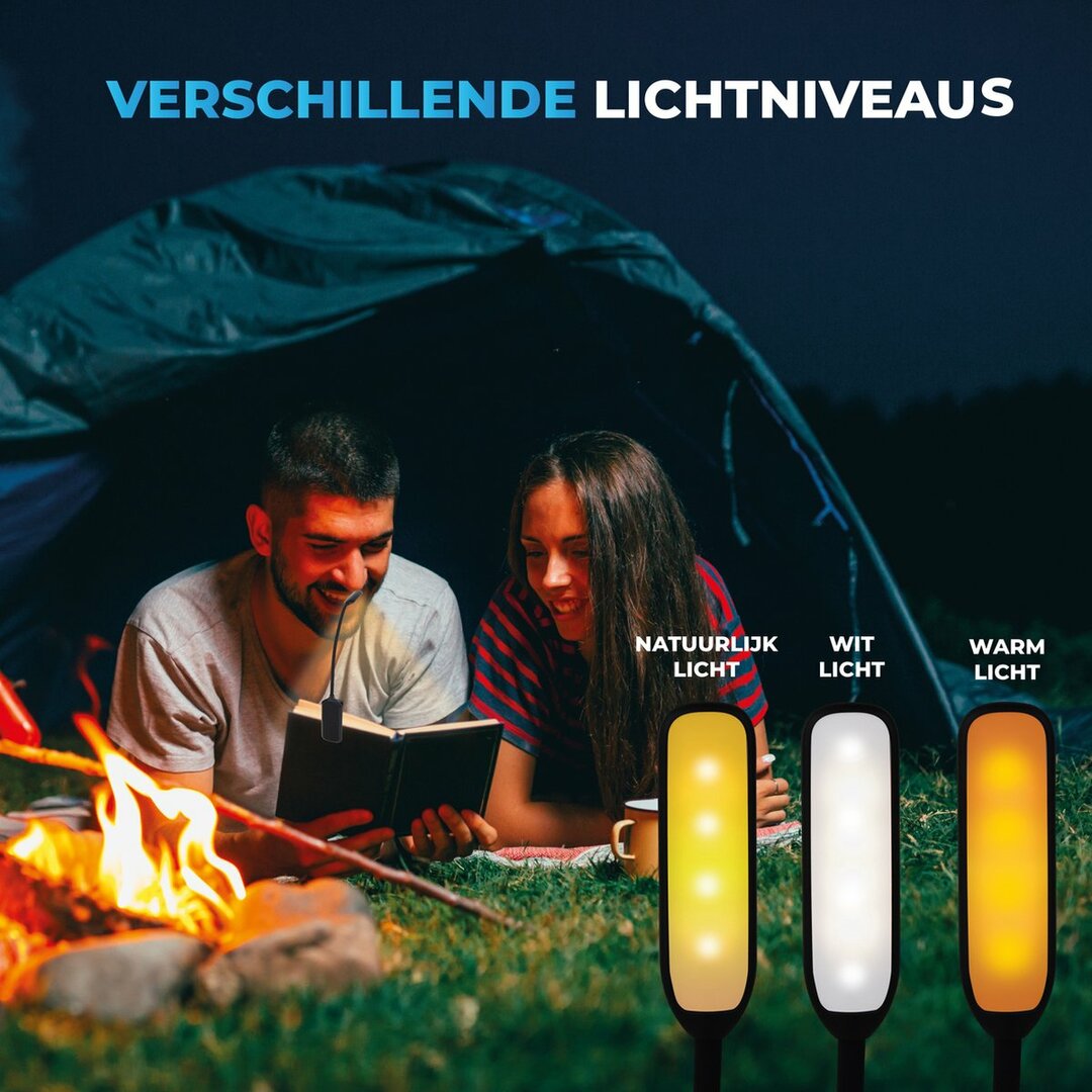 LED leeslampje voor in tent