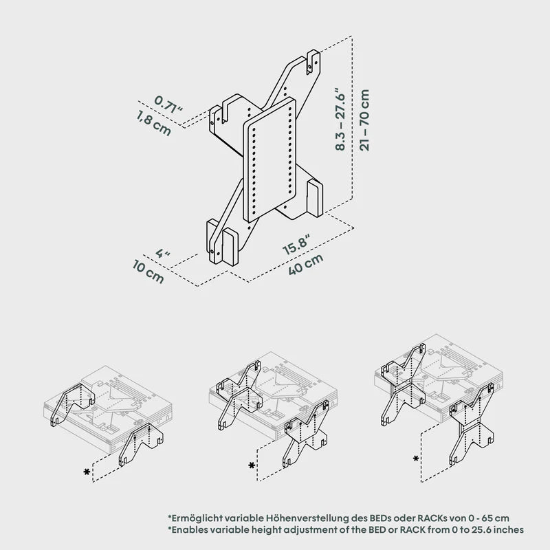 Boxio Rack box voetenset (verhoog je bed)