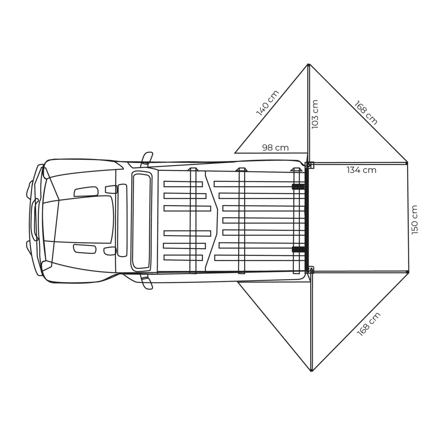 Vickywood 180° Luifel LEAF vrijstaand grijs