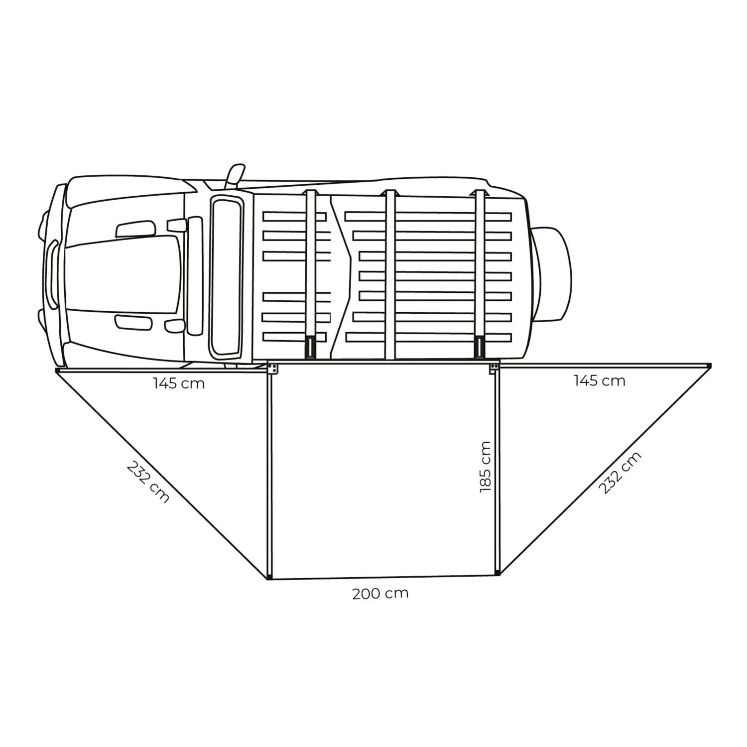 Vickywood 180° Luifel LEAF vrijstaand grijs