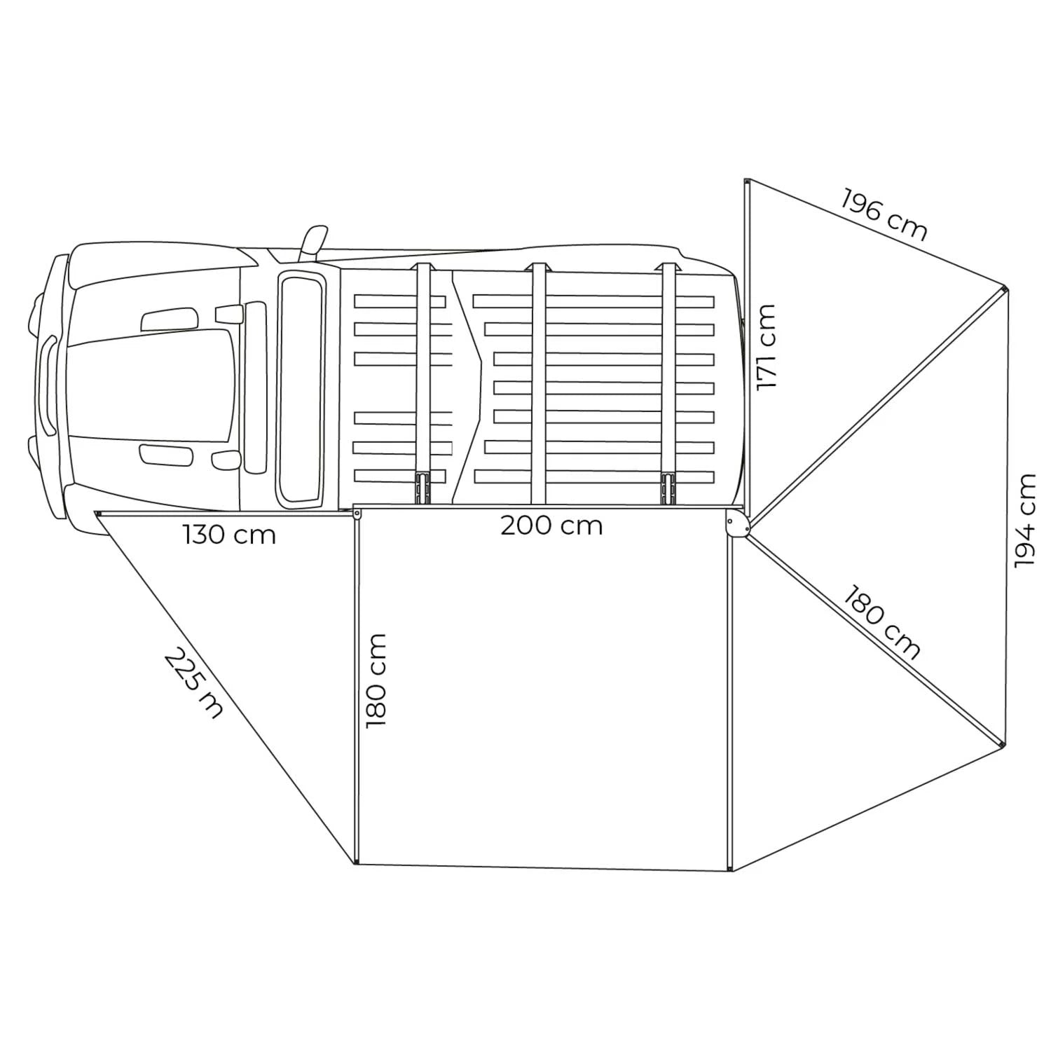 Vickywood 270° luifel LEAF EXTENDED