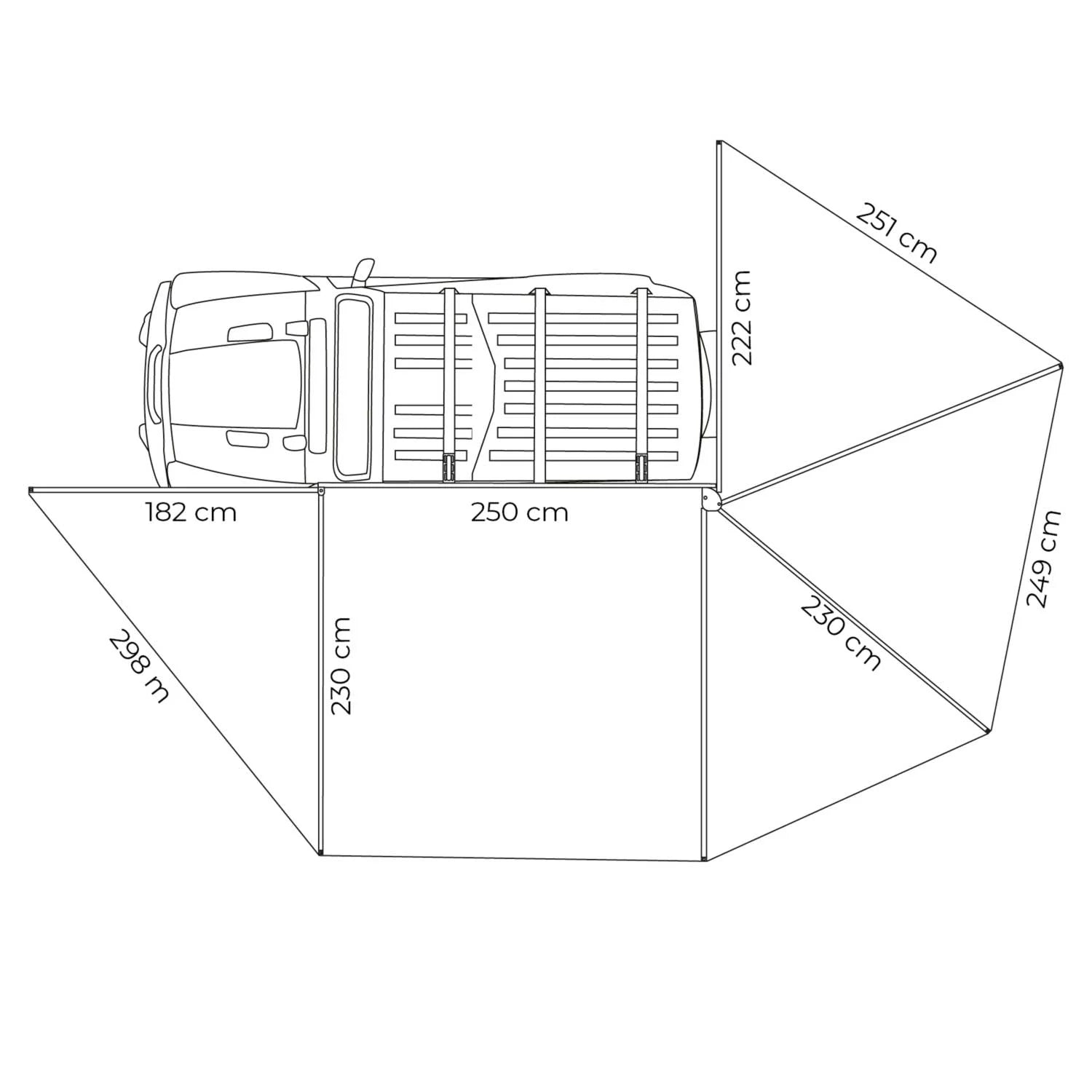 Vickywood 270° luifel LEAF EXTENDED
