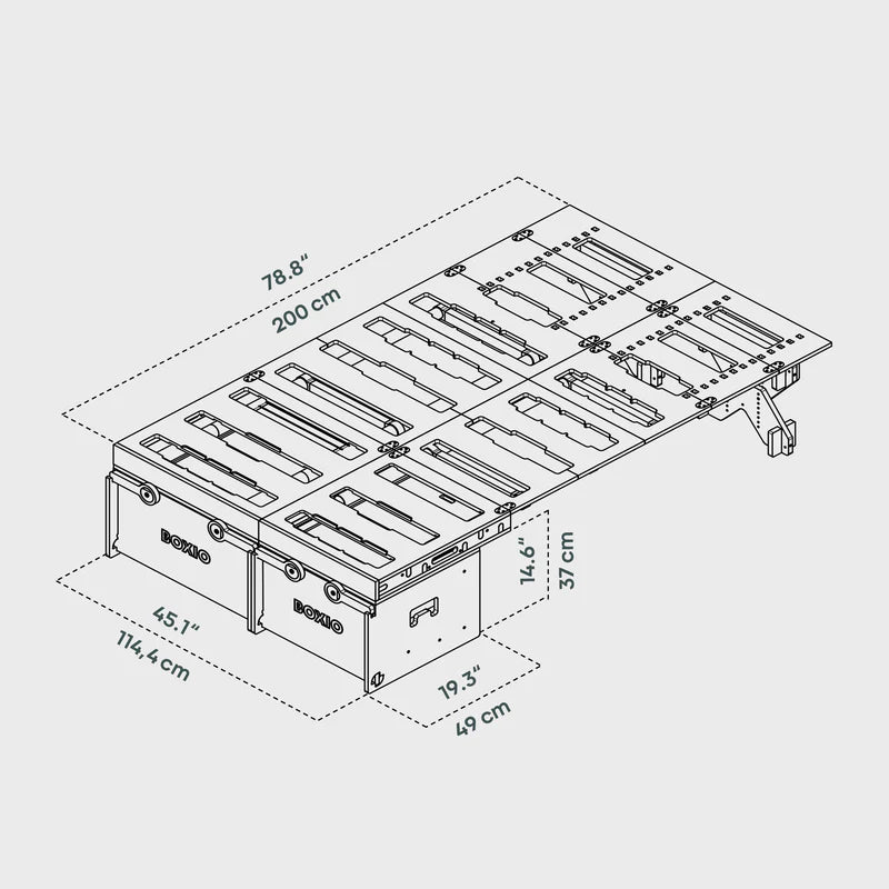 Boxio Rack box + bed bundel L