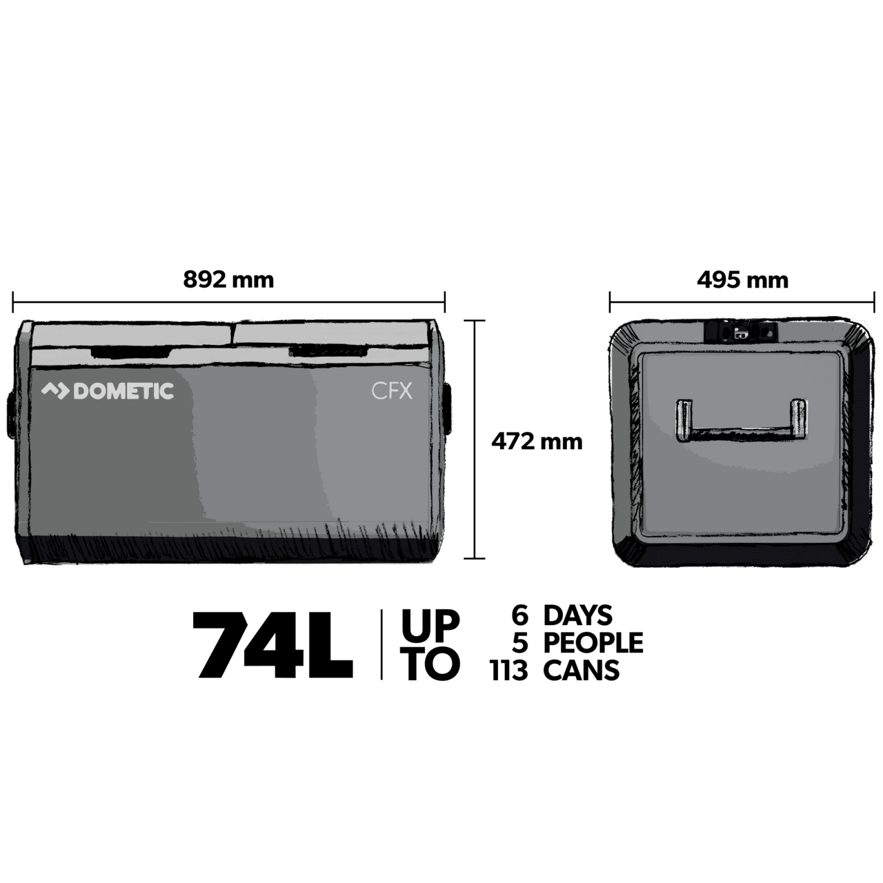 Dometic CFX3 75DZ compressorkoelbox