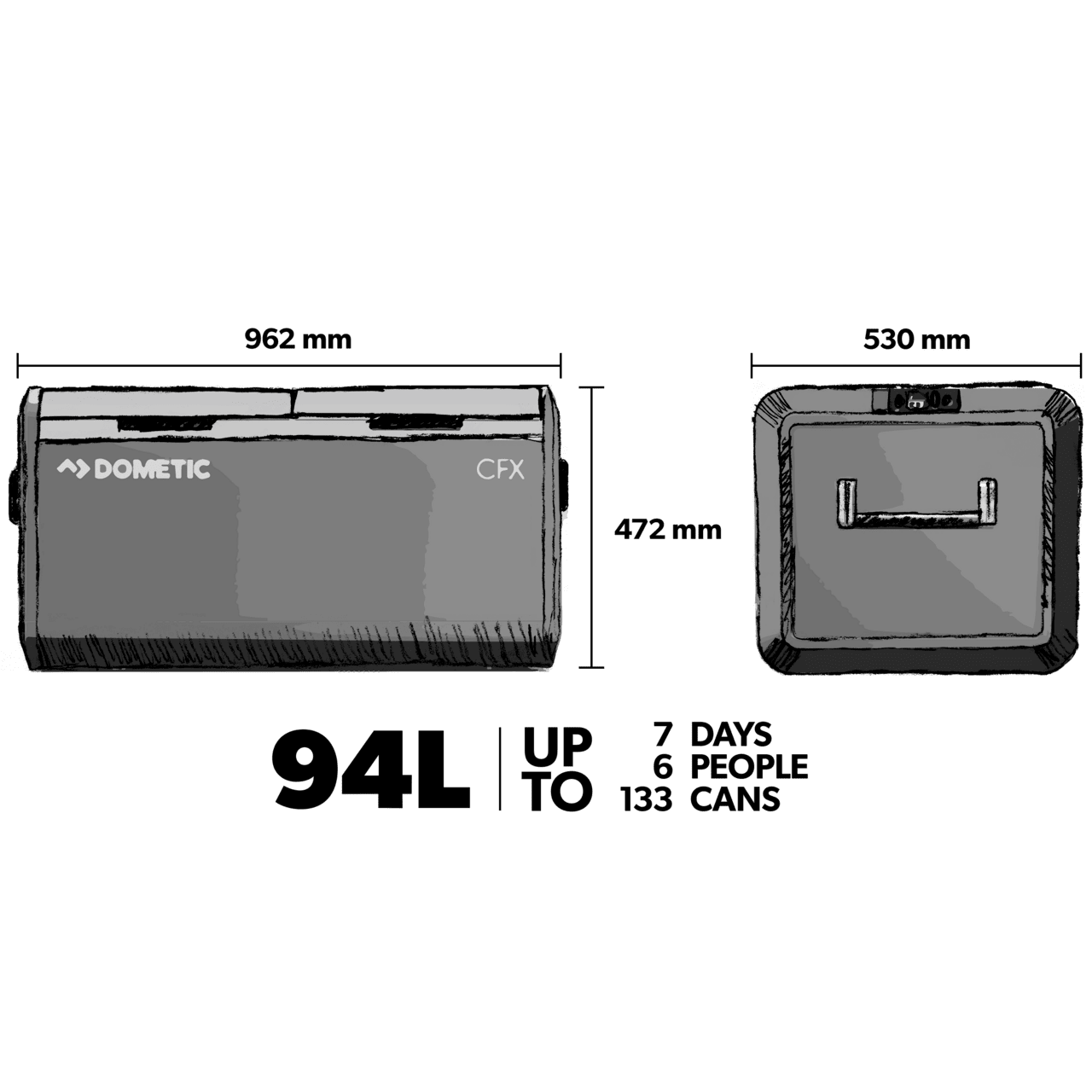 Dometic CFX3 95DZ compressorkoelbox